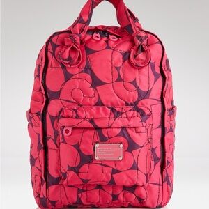 Rare Marc by Marc Jacobs Pretty Jerrie Rose Heart Quilted Backpack Red Handler